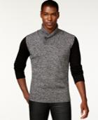 Sean John Colorblocked Twist Shawl-collar Sweater