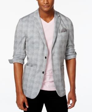 Vince Camuto Gunmetal Plaid Stretch Blazer
