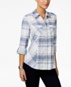 Style & Co Petite Cotton Plaid Shirt, Only At Macy's
