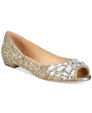Jewel By Badgley Mischka Claire Evening Flats Women's Shoes