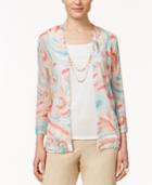 Alfred Dunner Printed Layered-look Top