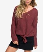 Roxy Juniors' Tie-front Bell-sleeve Sweater