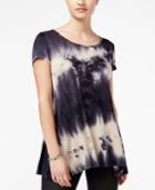 Say What? Juniors' Tie-dyed Split-back Tunic
