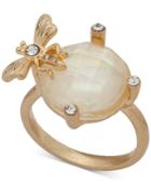 Lonna & Lilly Gold-tone Pave & Stone Bee Ring, Created For Macy's