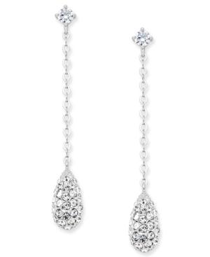 Eliot Danori Silver-tone Crystal Linear Drop Earrings, Only At Macy's