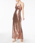 Nightway Sequined Strappy-back Gown