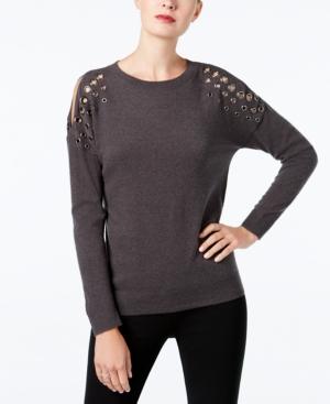 Inc International Concepts Grommet Cold-shoulder Sweater, Created For Macy's
