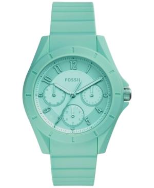 Fossil Women's Poptastic Green Silicone Strap Watch 38mm Es4188