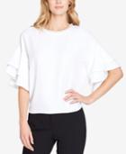 Tahari Asl Beaded Ruffle-sleeve Blouse, Regular & Petite