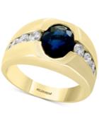 Effy Men's Sapphire (2-7/8 Ct. T.w.) & Diamond (1 Ct. T.w.) Ring In 14k Gold