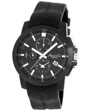 Kenneth Cole New York Watch, Men's Chronograph Black Silicone Strap 42mm Kc1844