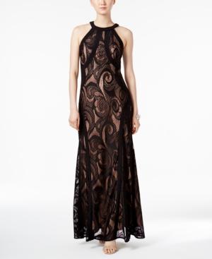 Nightway Printed A-line Gown
