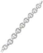 Marchesa Silver-tone Crystal Link Bracelet