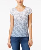 Style & Co. Petite Printed Ombre Top, Only At Macy's
