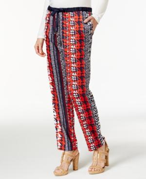 Tommy Hilfiger Houndstooth-print Drawstring Pants