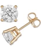 Macy's Star Signature Diamond Stud Earrings (2 Ct. T.w.) In 14k Gold Or White Gold