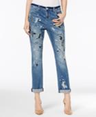Inc International Concepts Paint-splatter Boyfriend Jeans, Only At Macy's