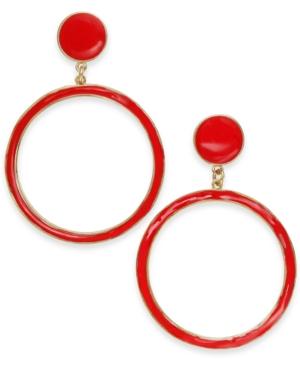 I.n.c. Gold-tone Enamel Gypsy Hoop Earrings, Created For Macy's