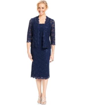 Alex Evenings Petite Sequined Lace Sheath And Jacket
