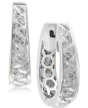 Balissima By Effy Diamond (1/8 Ct. T.w.) Oval Hoop Earrings In Sterling Silver