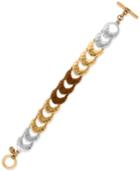 Lucky Brand Tri-tone Hammered-look Link Toggle Bracelet