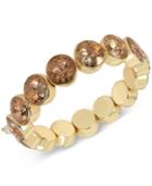 Betsey Johnson Gold-tone Patina Stone Stretch Bracelet