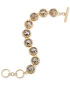 Abs By Allen Schwartz Gold-tone Crystal Toggle Bracelet