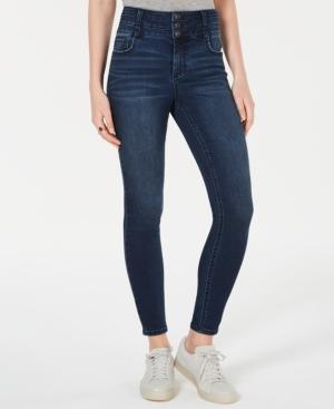 Vanilla Star Juniors' Three-button High-rise Skinny Jeans