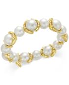 Charter Club Gold-tone Imitation Pearl Stretch Bracelet, Only At Macy's