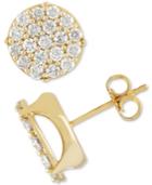 Men's Diamond Cluster Stud Earrings (1-1/2 Ct. T.w.) In 10k Gold