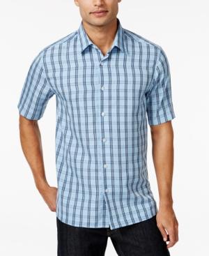 John Ashford Men's Fisher Plaid Short-sleeve Shirt, Only At Macy's