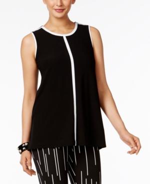 Alfani Contrast-trim Top, Only At Macy's