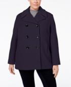 Calvin Klein Plus Size Wool-cashmere-blend Peacoat, Only At Macy's