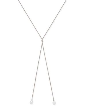 Cultured Freshwater Pearl (9-1/2mm) 36 Adjustable Lariat Necklace In Sterling Silver