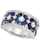 Lab-created Sapphire (2-1/2 Ct. T.w.) & Cubic Zirconia Statement Ring In Sterling Silver