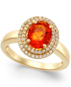 Fire Opal (1-1/10 Ct. T.w.) And Diamond (1/3 Ct. T.w.) Ring In 18k Gold