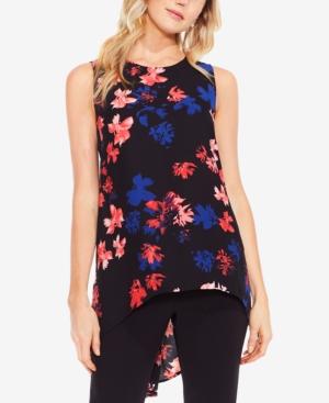 Vince Camuto Ballard Floral-print High-low Hem Tunic