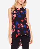 Vince Camuto Ballard Floral-print High-low Hem Tunic