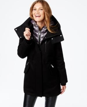 Calvin Klein Mixed-media Layered Duffle Coat