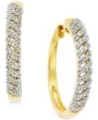 Diamond Hoop Earrings (1/2 Ct. T.w.) In 14k Gold-plated Sterling Silver