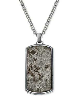 Esquire Men's Jewelry Meteorite Dog Tag In Sterling Silver, Only At Macy's