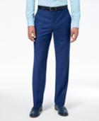 Sean John Men's Classic-fit Stretch Solid Blue Textured-grid Suit Pants