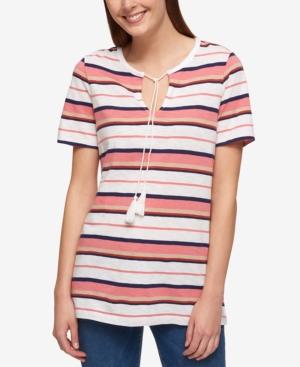 Tommy Hilfiger Striped Tassel Top, Only At Macy's
