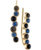 Rachel Rachel Roy Gold-tone Blue & Black Stone Crawler Earrings