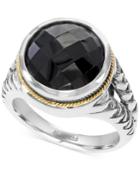Effy Onyx (5-7/8 Ct. T.w.) Braid Ring In Sterling Silver And 18k Gold