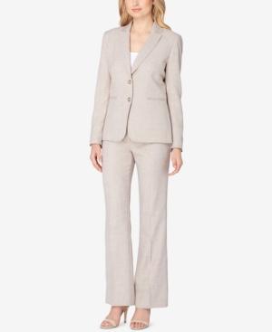 Tahari Asl Two-button Crosshatch Pantsuit