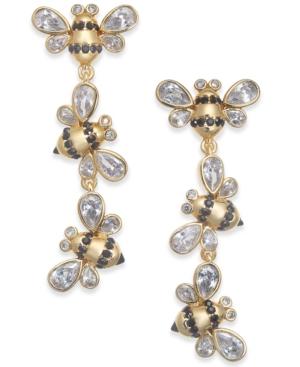 Kate Spade New York 14k Gold-plated Crystal Bee Linear Drop Earrings