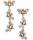 Kate Spade New York 14k Gold-plated Crystal Bee Linear Drop Earrings