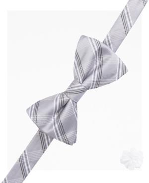 Alfani Spectrum Men's Bay Plaid Pre-tied Bow Tie, Pocket Square And Lapel Pin Set, Created For Macy's