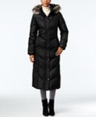 London Fog Petite Faux-fur-trim Maxi Puffer Coat